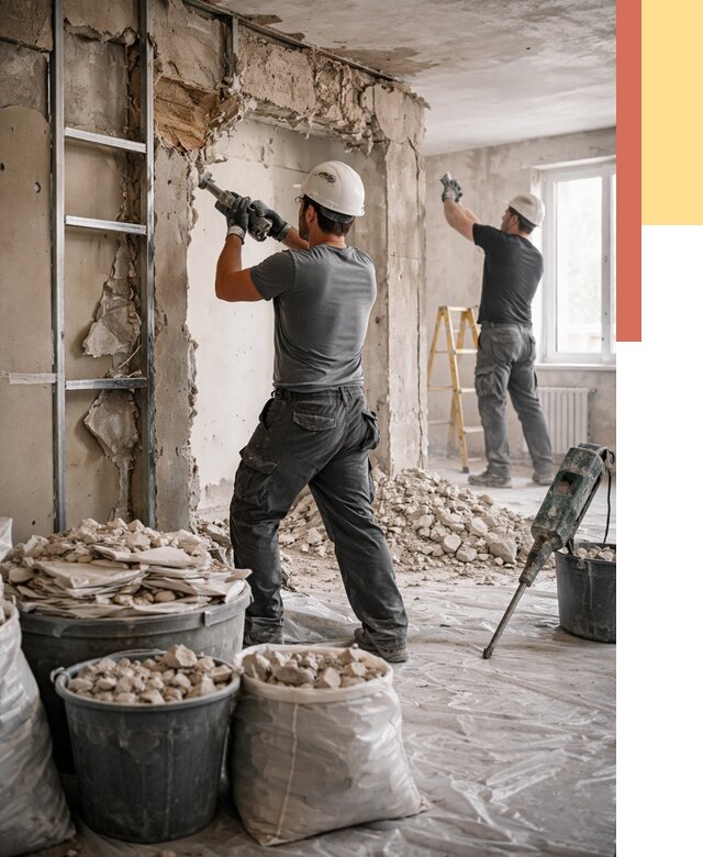 Демонтажные работы в Дюртюли от 2815 руб. — услуги и цена под ключ | ОТДЕЛОЧНИК-Дюр