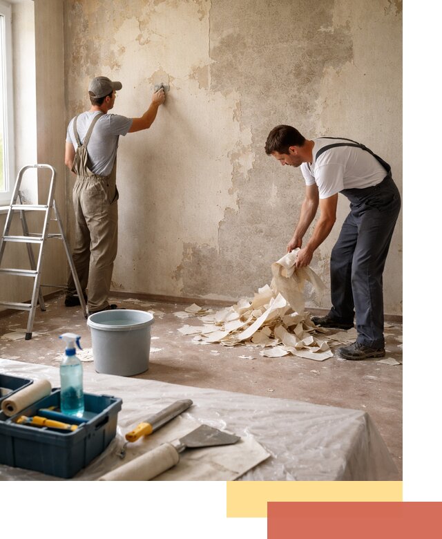 Снятие старых обоев в Дюртюли быстро и качественно