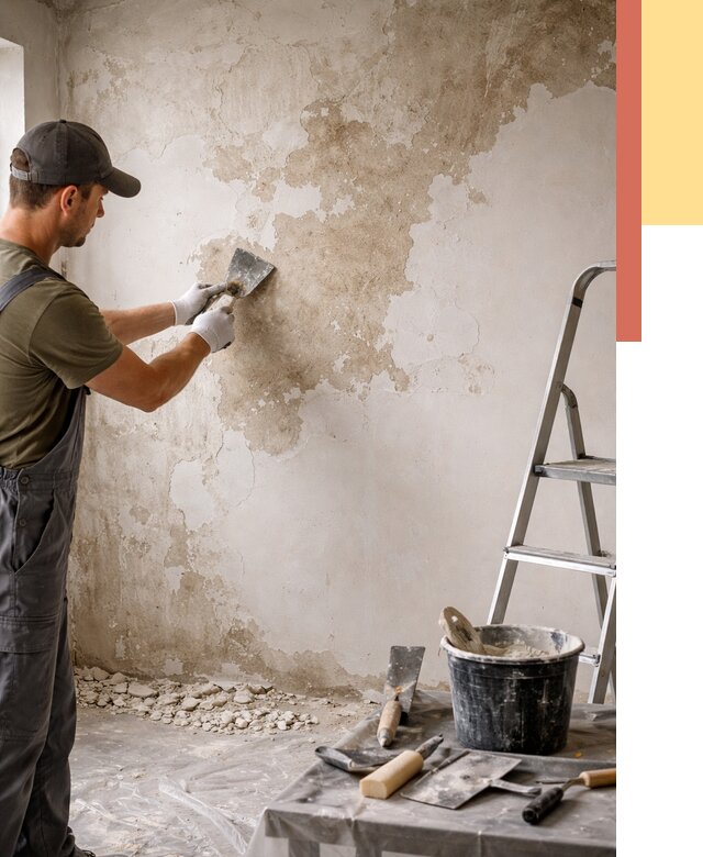 Снятие старой шпаклевки в Дюртюли от 1929 руб. — быстро и недорого | ОТДЕЛОЧНИК-Дюр