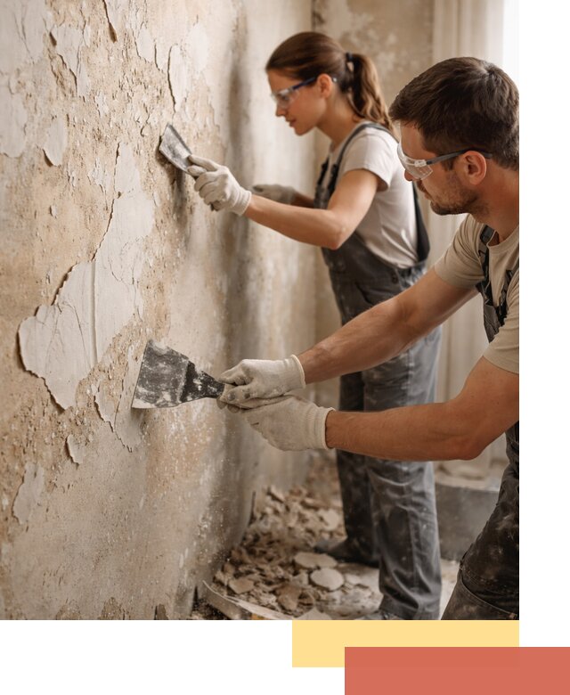 Снятие старой шпаклевки и подготовка поверхностей в Дюртюли