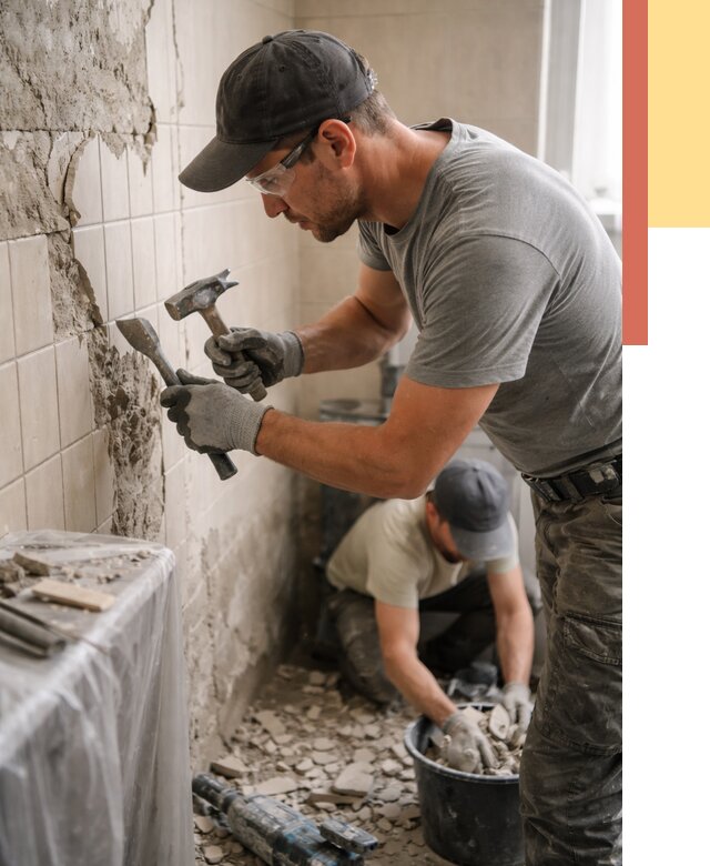 Демонтаж плитки со стен в Дюртюли от 886 руб. — быстро и недорого | ОТДЕЛОЧНИК-Дюр