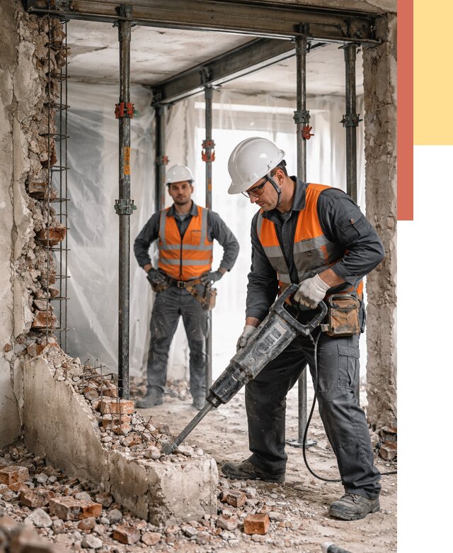 Снос несущих стен в Дюртюли от 10686 руб. — демонтаж несущей стены под ключ | ОТДЕЛОЧНИК-Дюр