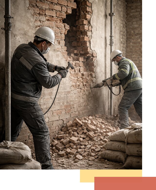Демонтаж кирпичных стен в Дюртюли быстро и безопасно