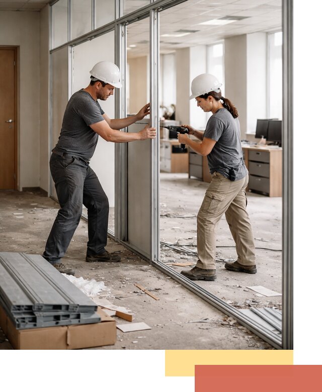 Демонтаж алюминиевых перегородок в Дюртюли быстро и аккуратно