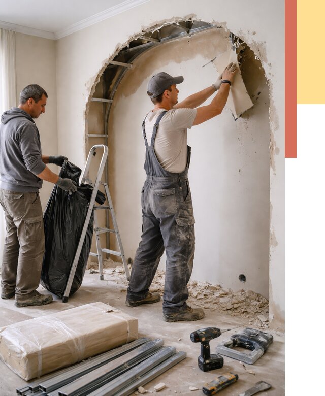 Демонтаж арки из гипсокартона в Дюртюли от 3649 руб. — услуги под ключ | ОТДЕЛОЧНИК-Дюр