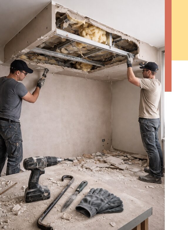 Демонтаж короба из гипсокартона в Дюртюли от 1585 руб. — быстро и недорого | ОТДЕЛОЧНИК-Дюр