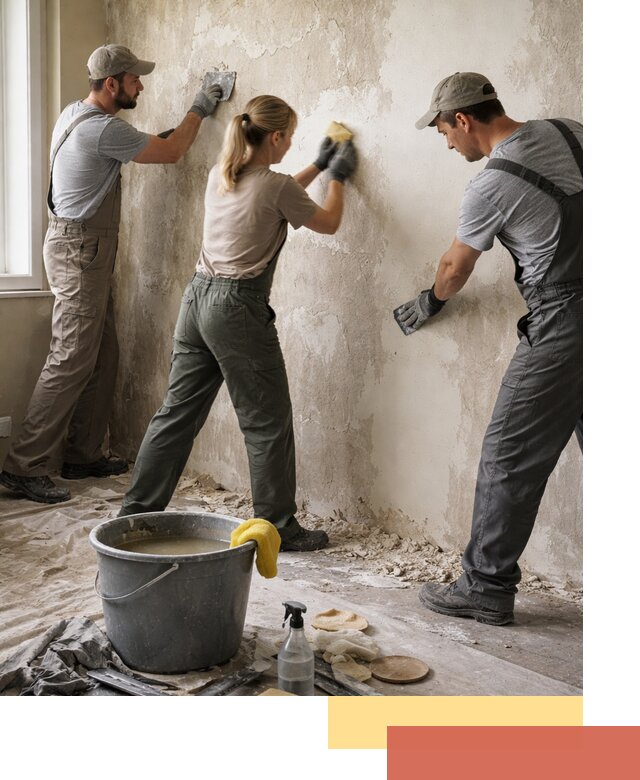 Очистка стен от клея и грунтовки в Дюртюли качественно и быстро