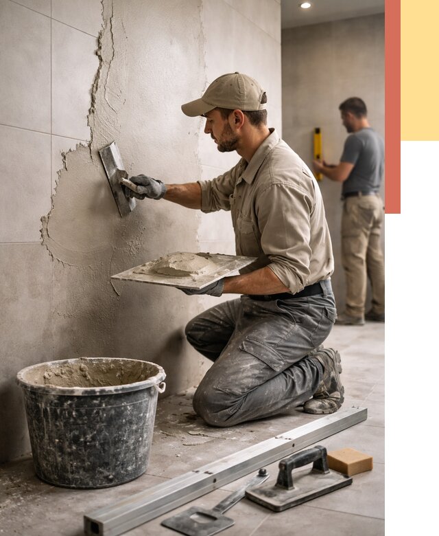 Штукатурка стен в ванной в Дюртюли от 4691 руб./м² — выравнивание под ключ | ОТДЕЛОЧНИК-Дюр