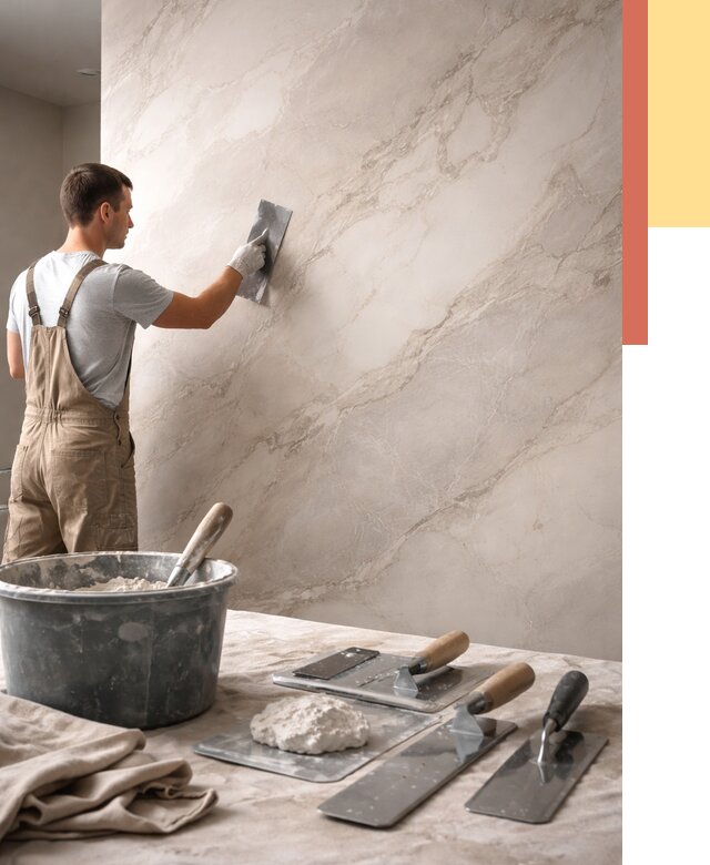 Декоративная штукатурка под мрамор в Дюртюли от 2919 руб./м² — быстро и недорого | ОТДЕЛОЧНИК-Дюр