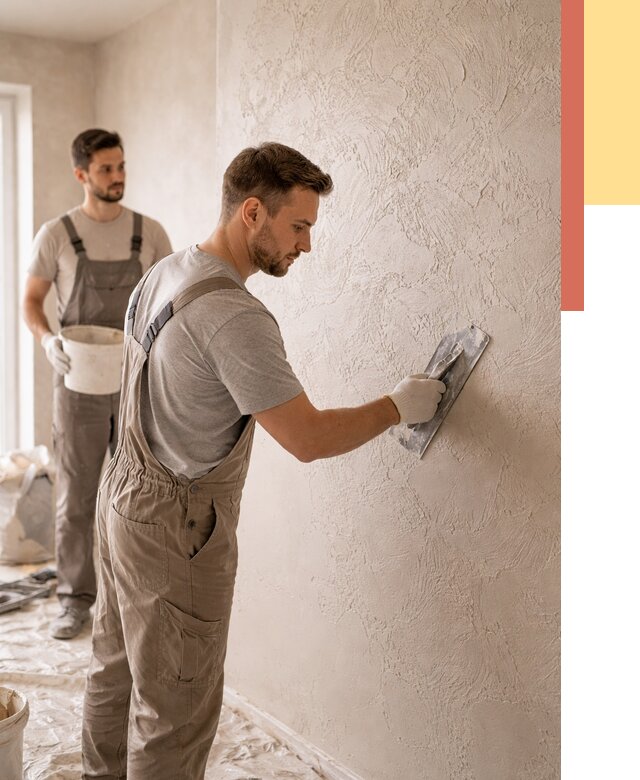 Фактурная штукатурка стен в Дюртюли от 4379 руб./м² — заказать под ключ | ОТДЕЛОЧНИК-Дюр