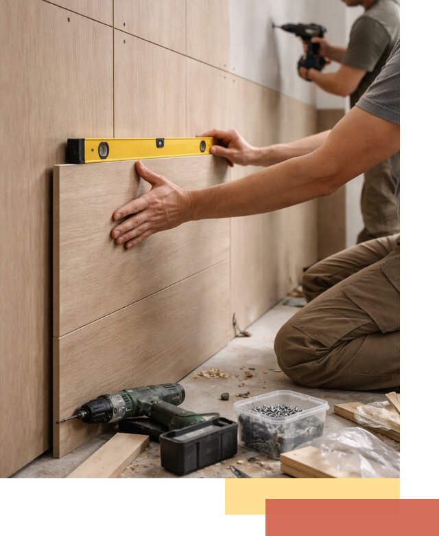 Профессиональный монтаж МДФ панелей на стены в Дюртюли