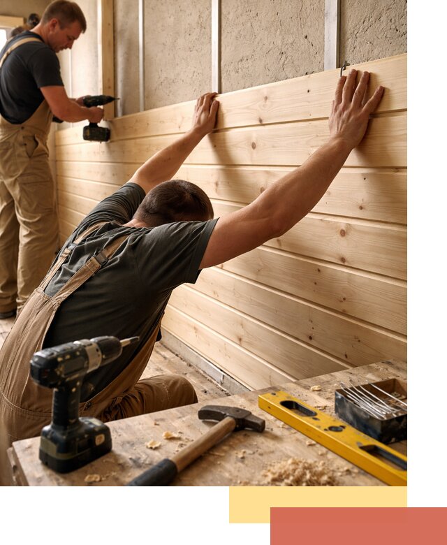 Монтаж деревянной вагонки на стены в Дюртюли быстро и качественно