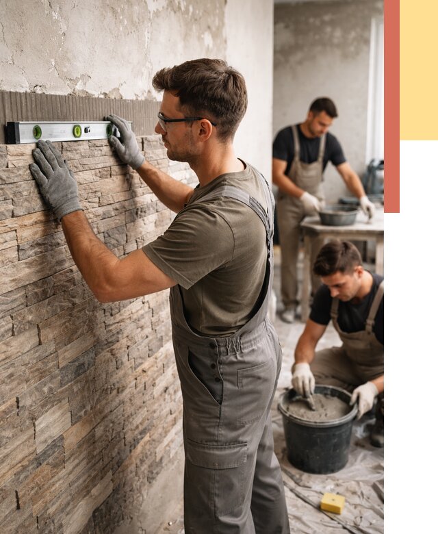 Монтаж искусственного камня в Дюртюли от 4691 руб. под ключ | ОТДЕЛОЧНИК-Дюр