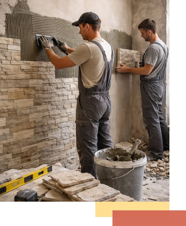 Монтаж искусственного камня в Дюртюли — облицовка стен и фасадов