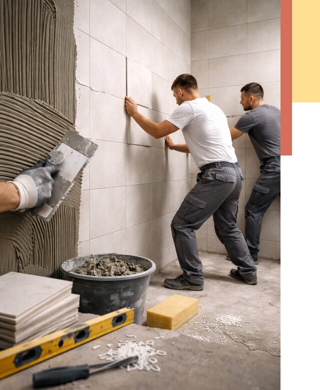 Укладка плитки на стены в Дюртюли от 886 руб. — качественно и недорого | ОТДЕЛОЧНИК-Дюр