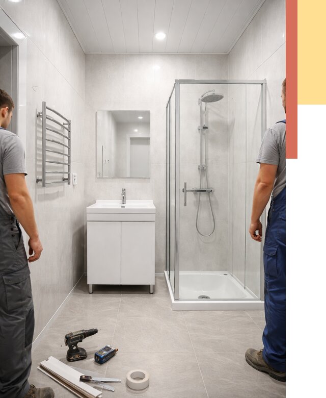 Отделка ванной комнаты панелями ПВХ в Дюртюли от 4691 руб. за м2 | ОТДЕЛОЧНИК-Дюр