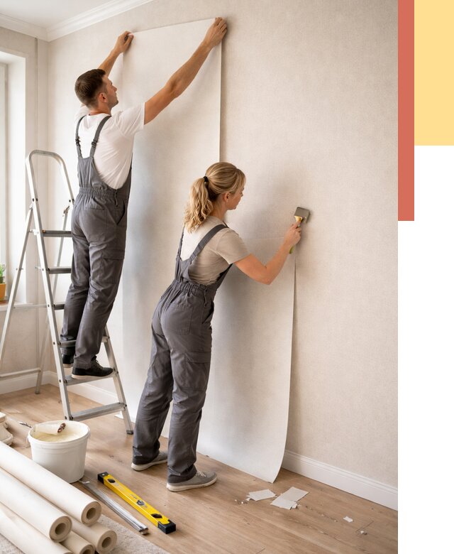 Поклейка флизелиновых обоев в Дюртюли от 6255 руб. | Быстро и недорого — ОТДЕЛОЧНИК-Дюр