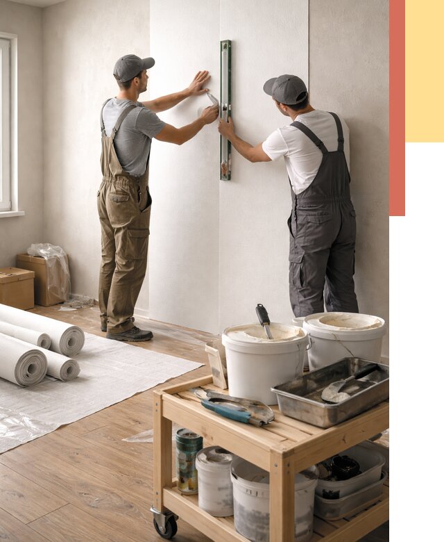 Поклейка стеклообоев в Дюртюли от 6776 руб. за м2 — быстро и недорого | ОТДЕЛОЧНИК-Дюр