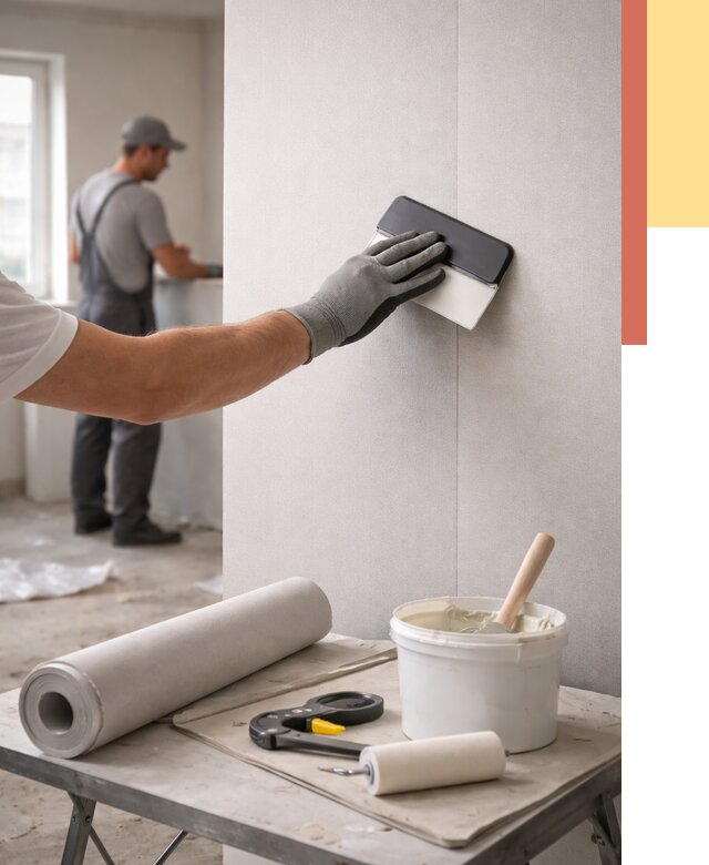 Поклейка обоев под покраску в Дюртюли от 3649 руб. за м2 | ОТДЕЛОЧНИК-Дюр