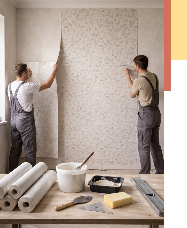 Поклейка обоев с подбором рисунка в Дюртюли от 3649 руб. | ОТДЕЛОЧНИК-Дюр - быстро и недорого