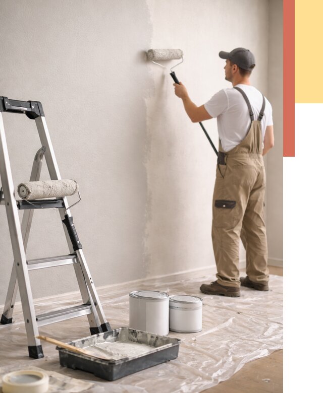 Покраска стен латексной краской в Дюртюли от 4691 руб. за м2 | ОТДЕЛОЧНИК-Дюр