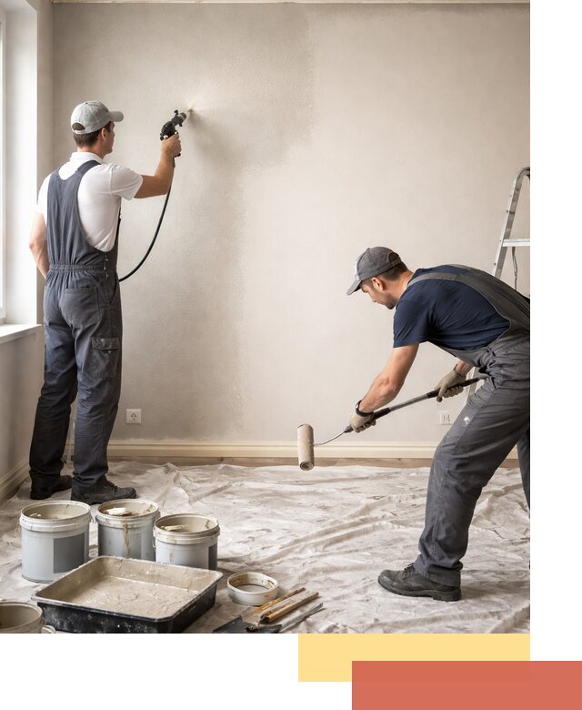 Покраска стен моющейся краской и защита поверхностей в Дюртюли