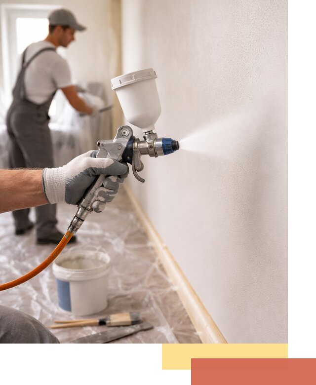 Покраска стен краскопультом в Дюртюли быстро и качественно