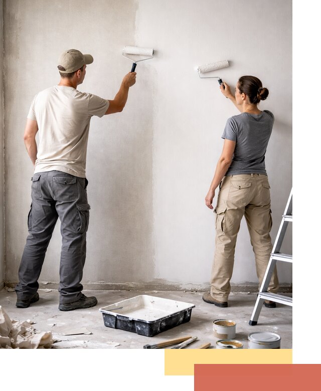 Окраска стен по стеклохолсту в Дюртюли качественно и долговечно