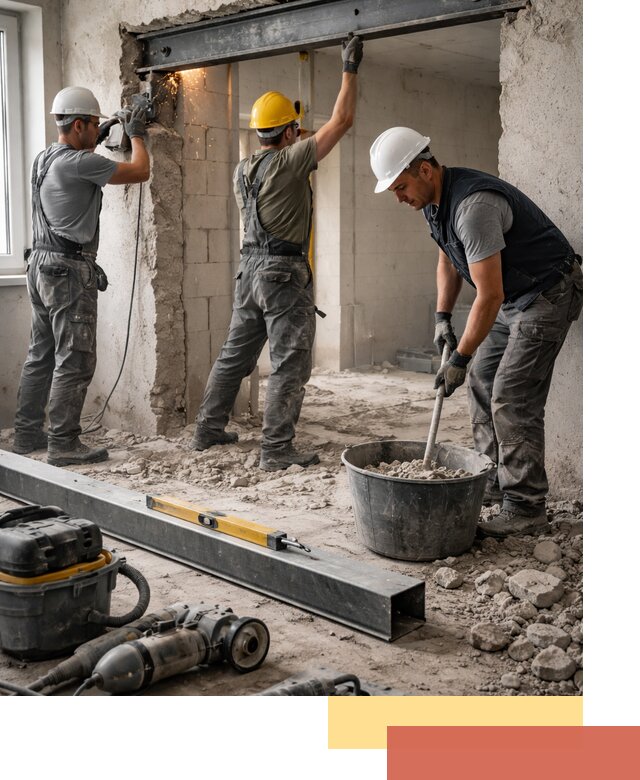 Создание проемов в стенах и несущих конструкциях в Дюртюли