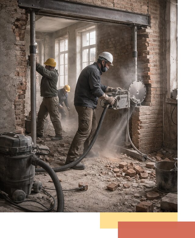 Прорезка проема в стене под дверной или оконный проем в Дюртюли