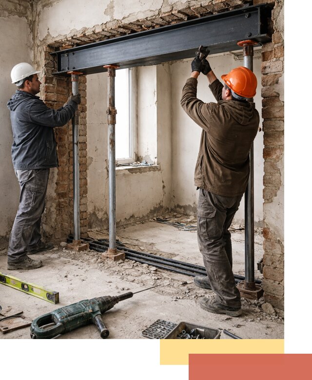 Усиление проема в стене в Дюртюли для расширения и безопасности