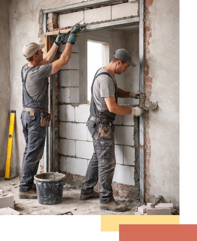 Закладка дверного проема под ключ в Дюртюли: демонтаж, монтаж, отделка