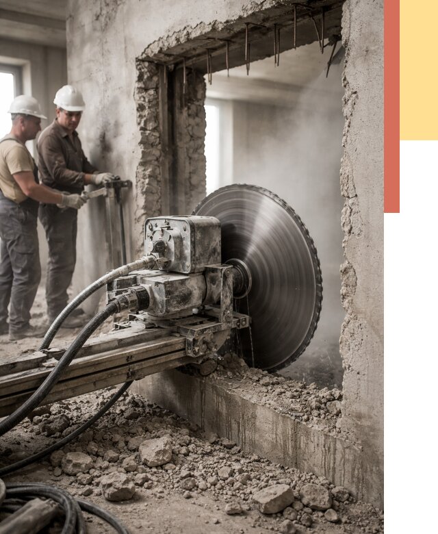 Алмазная резка проемов в Дюртюли от 4691 руб. быстро и недорого | ОТДЕЛОЧНИК-Дюр