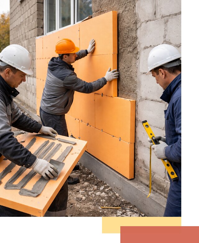 Утепление фасада пеноплексом под ключ в Дюртюли