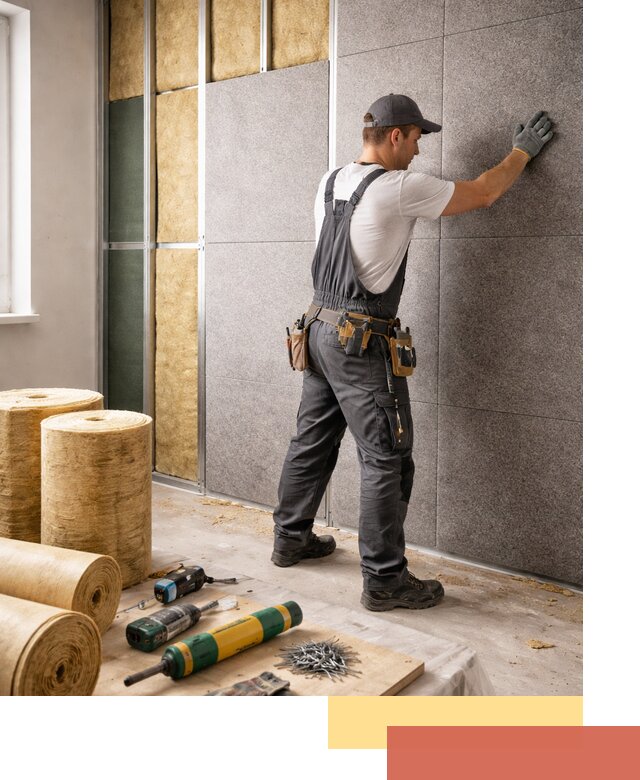 Профессиональная шумоизоляция стен в Дюртюли для квартиры и офиса