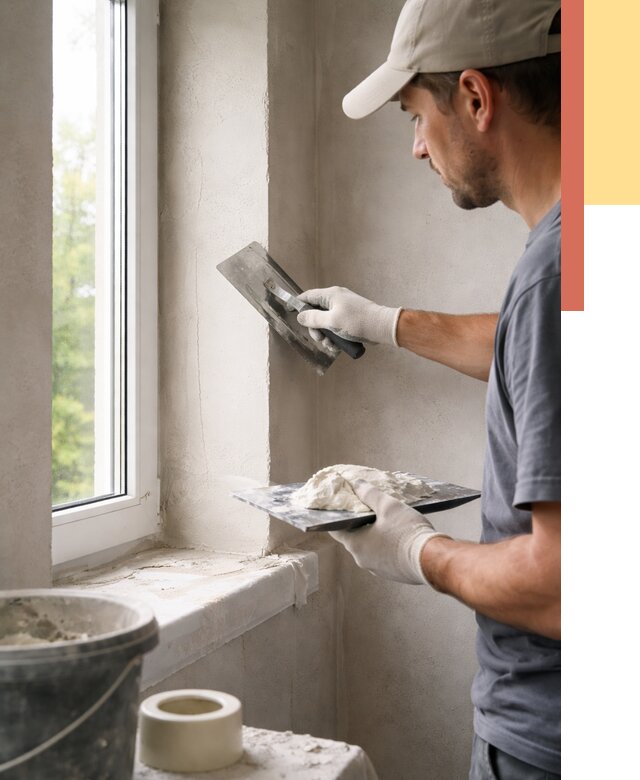 Штукатурка откосов в Дюртюли от 4691 руб/м² — услуги и выравнивание под ключ | ОТДЕЛОЧНИК-Дюр