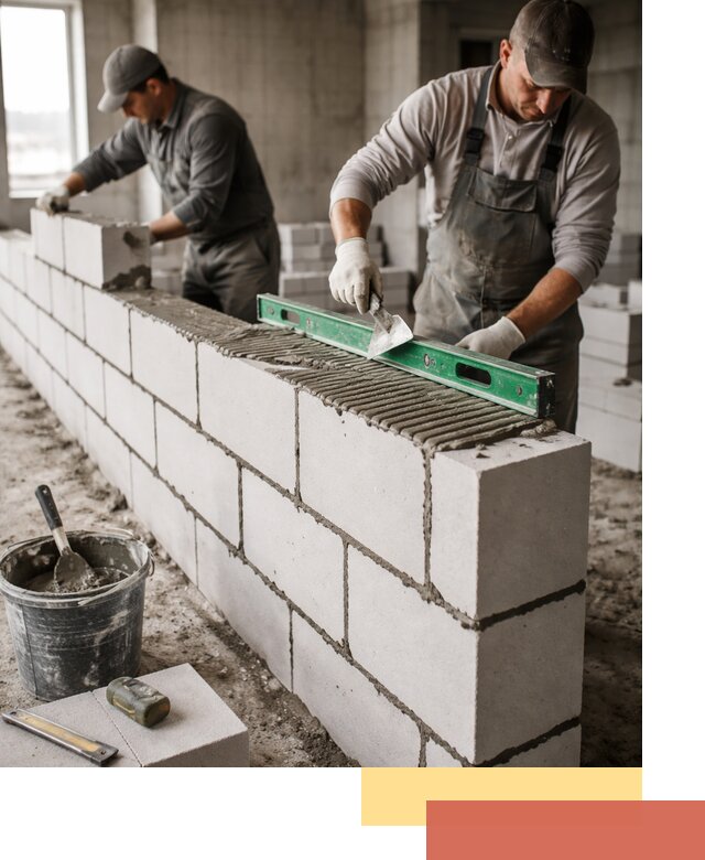 Кладка перегородок из газобетона в Дюртюли быстро и качественно