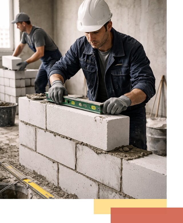 Кладка перегородок из пеноблока под ключ в Дюртюли