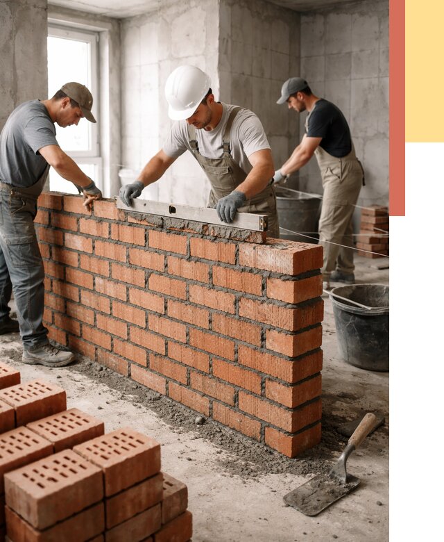 Кладка перегородок из кирпича в Дюртюли от 3649 руб. за м² | ОТДЕЛОЧНИК-Дюр