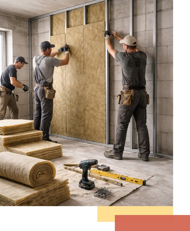 Шумоизоляция перегородок из блоков в Дюртюли — монтаж и защита шумоизоляцией