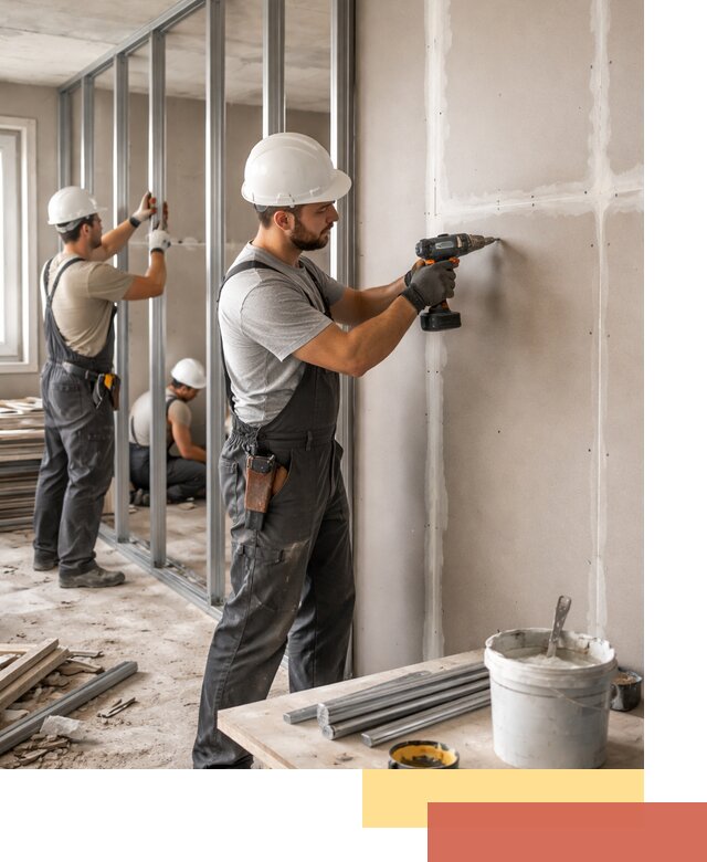 Перегородки из огнестойкого гипсокартона в Дюртюли под ключ