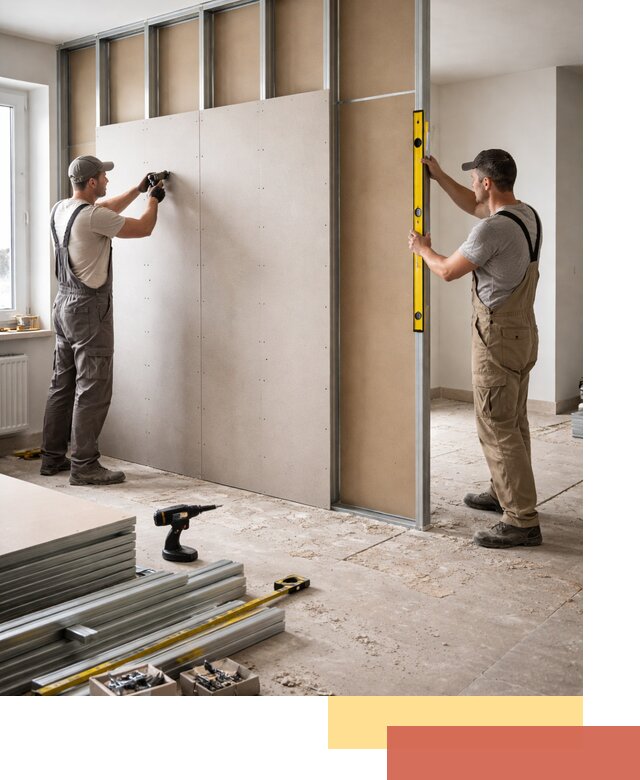 Зонирующая перегородка из гипсокартона под ключ в Дюртюли