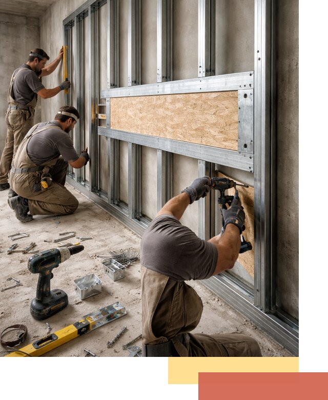 Усиленная перегородка для крепления тяжёлых конструкций в Дюртюли