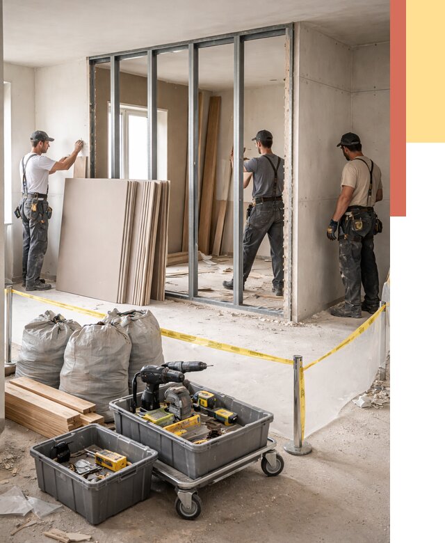 Перенос гипсокартонной перегородки в Дюртюли под ключ от 4691 руб. | Демонтаж и монтаж – ОТДЕЛОЧНИК-Дюр