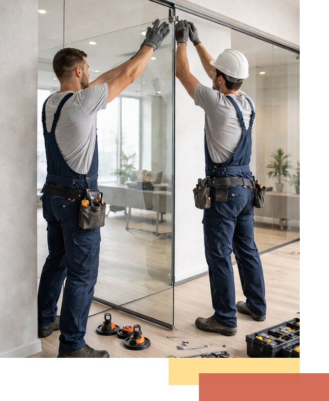 Безрамные стеклянные перегородки под ключ в Дюртюли