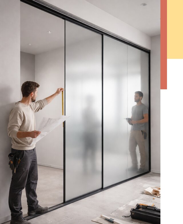 Матовые стеклянные перегородки в Дюртюли от 8861 руб. — монтаж и установка | ОТДЕЛОЧНИК-Дюр