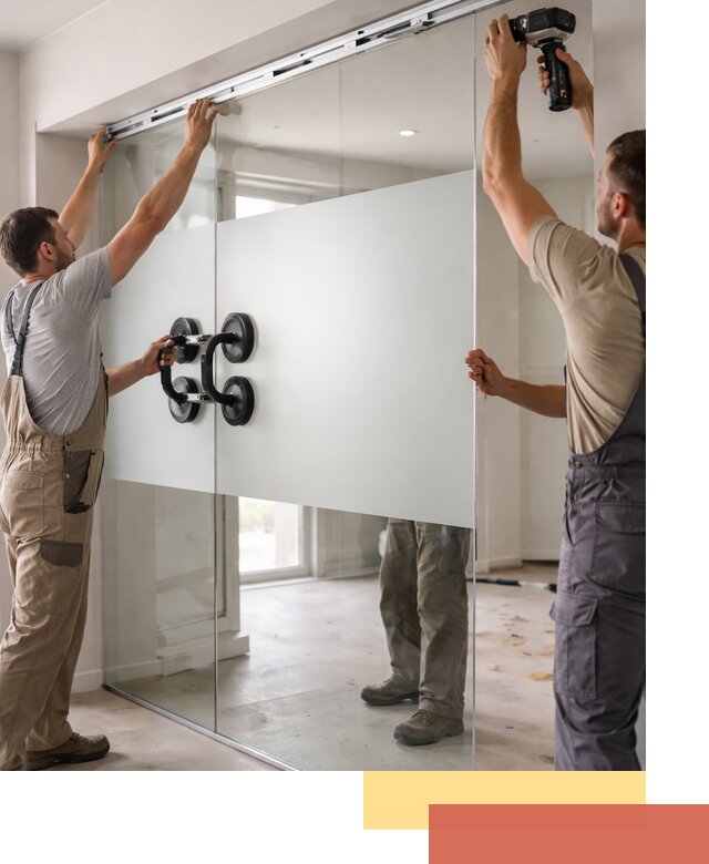 Матовые стеклянные перегородки под ключ в Дюртюли