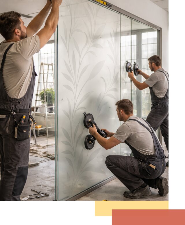 Стеклянные перегородки с рисунком на заказ в Дюртюли