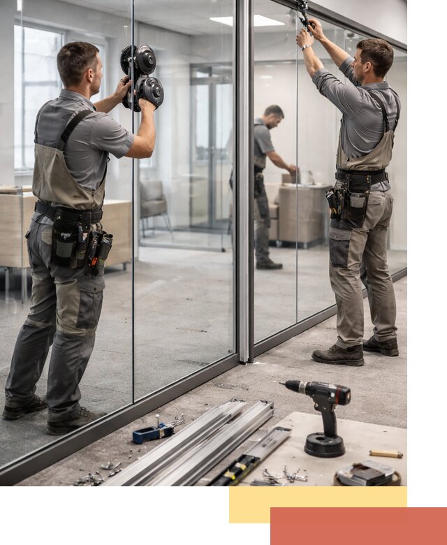 Стеклянные офисные перегородки под ключ в Дюртюли