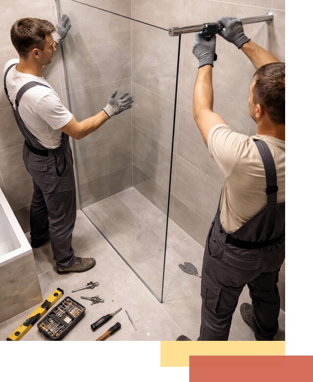 Стеклянные перегородки для душа в Дюртюли — изготовление и монтаж